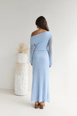 Cool Daze Long Sleeve Knit Maxi Dress Blue