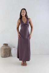 Island Reverie Satin Maxi Dress Purple