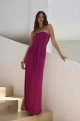 Sweet Serenade Strapless Maxi Dress Plum