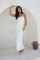 Moonlit Dance Maxi Dress White