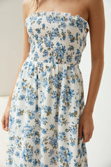 Cornflower Blooms Maxi Dress Blue