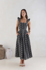 Uncharted Bliss Midi Dress Black