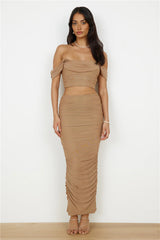 Dance Darling Maxi Skirt Beige