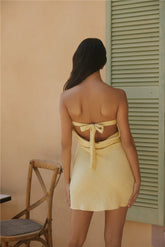 Liora Lights Strapless Mini Dress Yellow