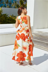 Tangerine Trees Maxi Dress Orange