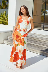 Tangerine Trees Maxi Dress Orange