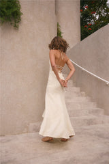 Rosetta Halter Maxi Dress Cream