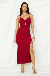 Take Me To Dinner Maxi Dress Wine