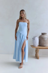 Lunaly Strapless Maxi Dress Blue