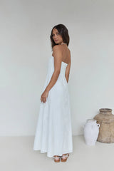 Heart To Heart Strapless Maxi Dress White