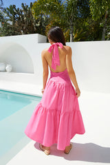 Radiant Petals Maxi Dress in Pink