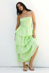 Glass Slipper Strapless Maxi Dress Green