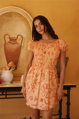 Sunset Scenes Mini Dress Orange