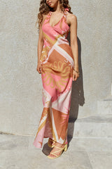 Hideaway Halter Maxi Dress Pink