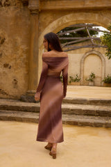 Graceful Meadow Maxi Dress Brown