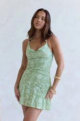 Style Of Stars Halter Mini Dress Green