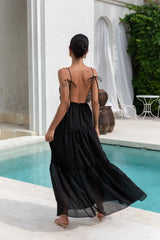 Dance In The Dark Halter Maxi Dress Black