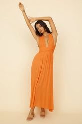 Skyfall Midi Dress Orange