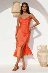 Mystery Lady Midi Dress Orange