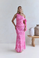 In My Heart Off Shoulder Maxi Dress Pink
