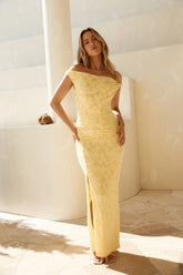 Breeze Of Pink Maxi Dress Yellow