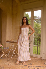 Ember and Ashes Strapless Maxi Brown