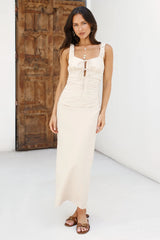 Shoreline Dreams Maxi Dress Beige