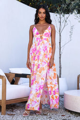 HELLO MOLLY Fancy Resort Maxi Dress Orange