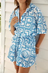 Treasured Dreamer Mini Dress Blue