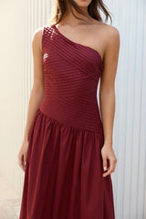 Lexi Love One Shoulder Maxi Dress Red