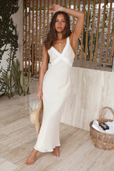 Checked Out Maxi Dress Beige