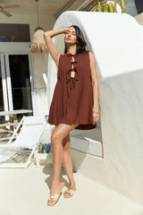 Citrine Delights Mini Dress Brown