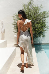 Riviera Satin Maxi Dress Cream