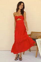 Free Falling Maxi Dress Red
