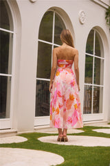 Fairy Floss Strapless Maxi Dress Pink