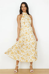 Showing Emotions Halter Maxi Dress Yellow