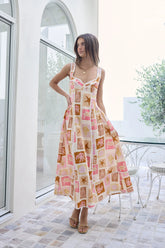 Posi Postcards Maxi Dress Print