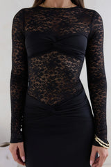 Larna Sleeved Maxi Dress Black