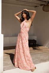 Under Shade Halter Maxi Dress Pink