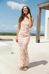 Gardenia Grace Pink Floral Maxi Dress