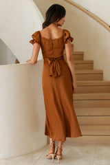 Sumatra Midi Dress Brown