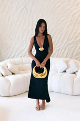 Coastal Caprice Maxi Dress Black