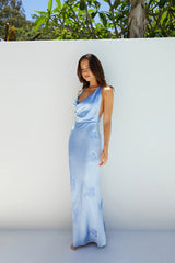Skylar Satin Maxi Dress Blue