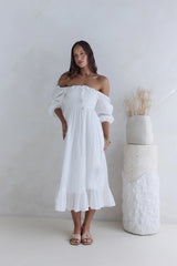 Loved By The Moon Midi Dress White