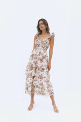 Florienne Tiered Midi Dress Mauve