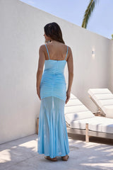 Next To You Mesh Maxi Dress Blue