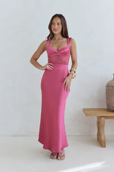 Milos Nights Midi Dress Rose