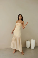 Just Right Mesh Maxi Dress Yellow