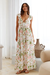 Floral Cascade Maxi Dress