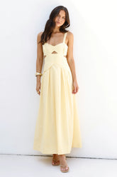 Wild Dahlia Maxi Dress Yellow